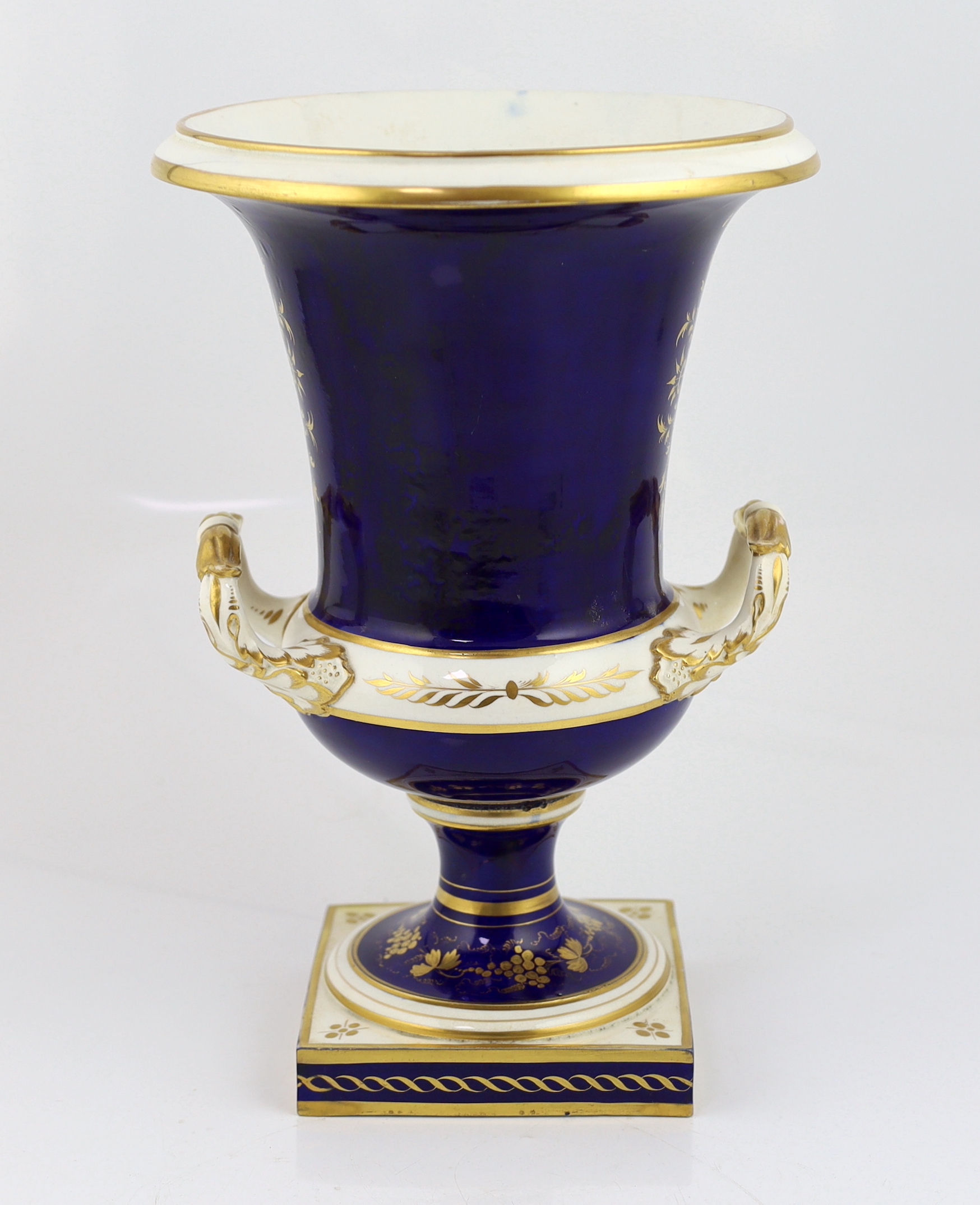 A large Bloor Derby campana landscape vase, c.1830